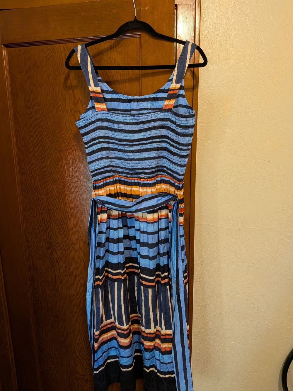 NIC+ZOE Multi-color Striped Sleeveless Maxi Dress Large Smocked Back NWT - Picture 7 of 14